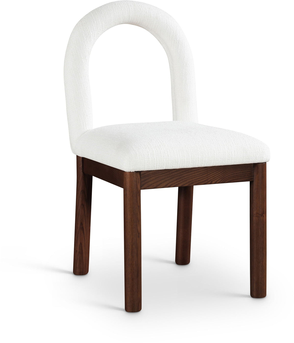 Conrad - Linen Dining Chair with Brown Legs