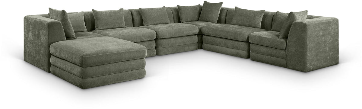Stellar Chenille Modular Sectional — 7-Piece 152" Sectional — Green