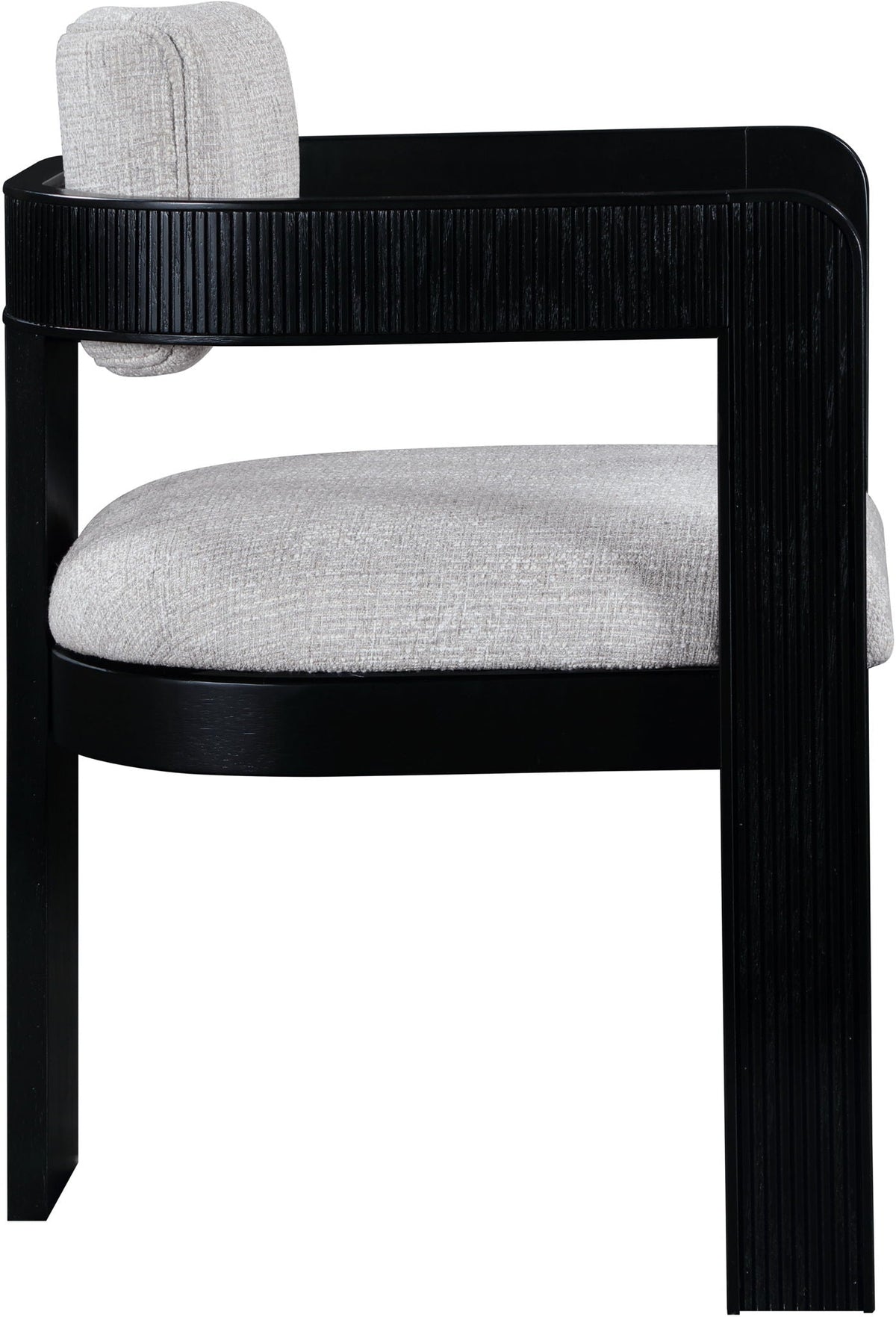 Sacha - Linen Dining Chair (Set of 2) with Black Base