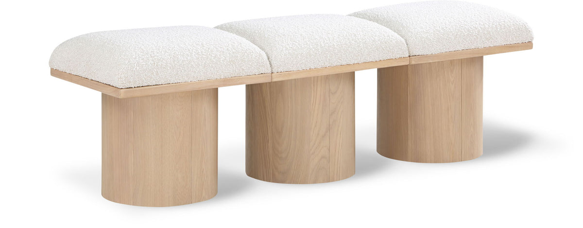 Pavilion Modular Bench 3-Piece Bench, 54"W x 15.5"D — Cream / Natural Base