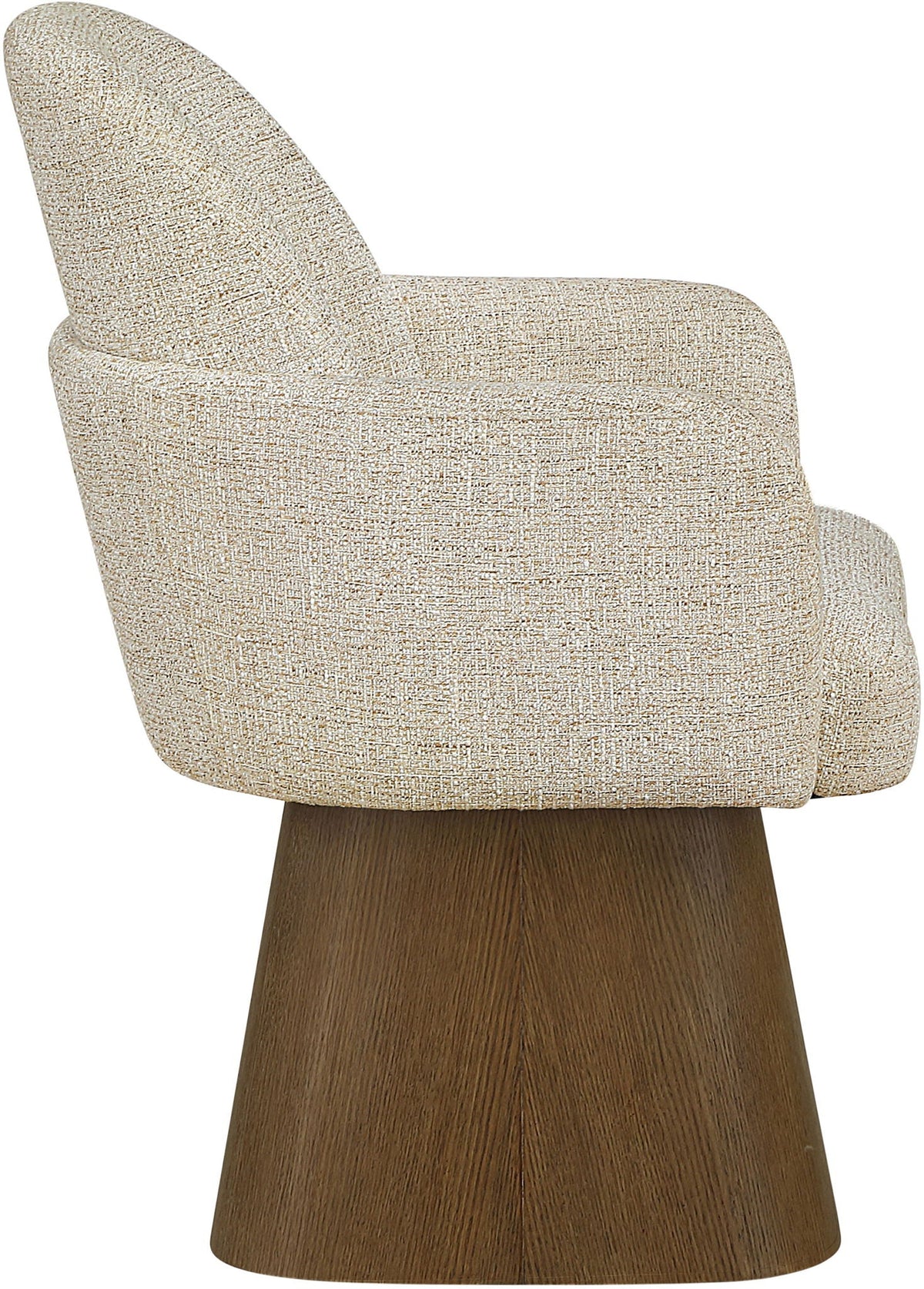 Marlowe Swivel Dining Arm Chair with Brown Base