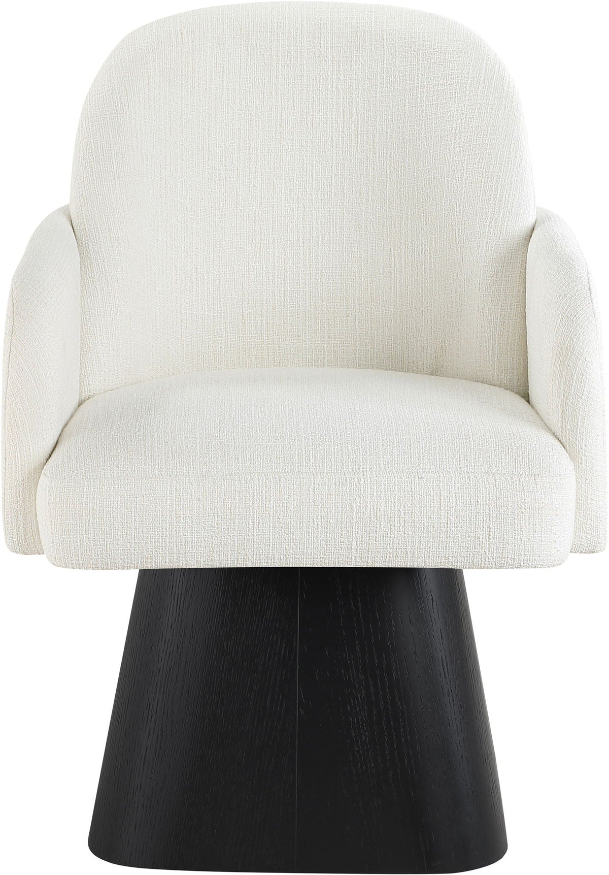 Marlowe Swivel Dining Arm Chair with Black Base