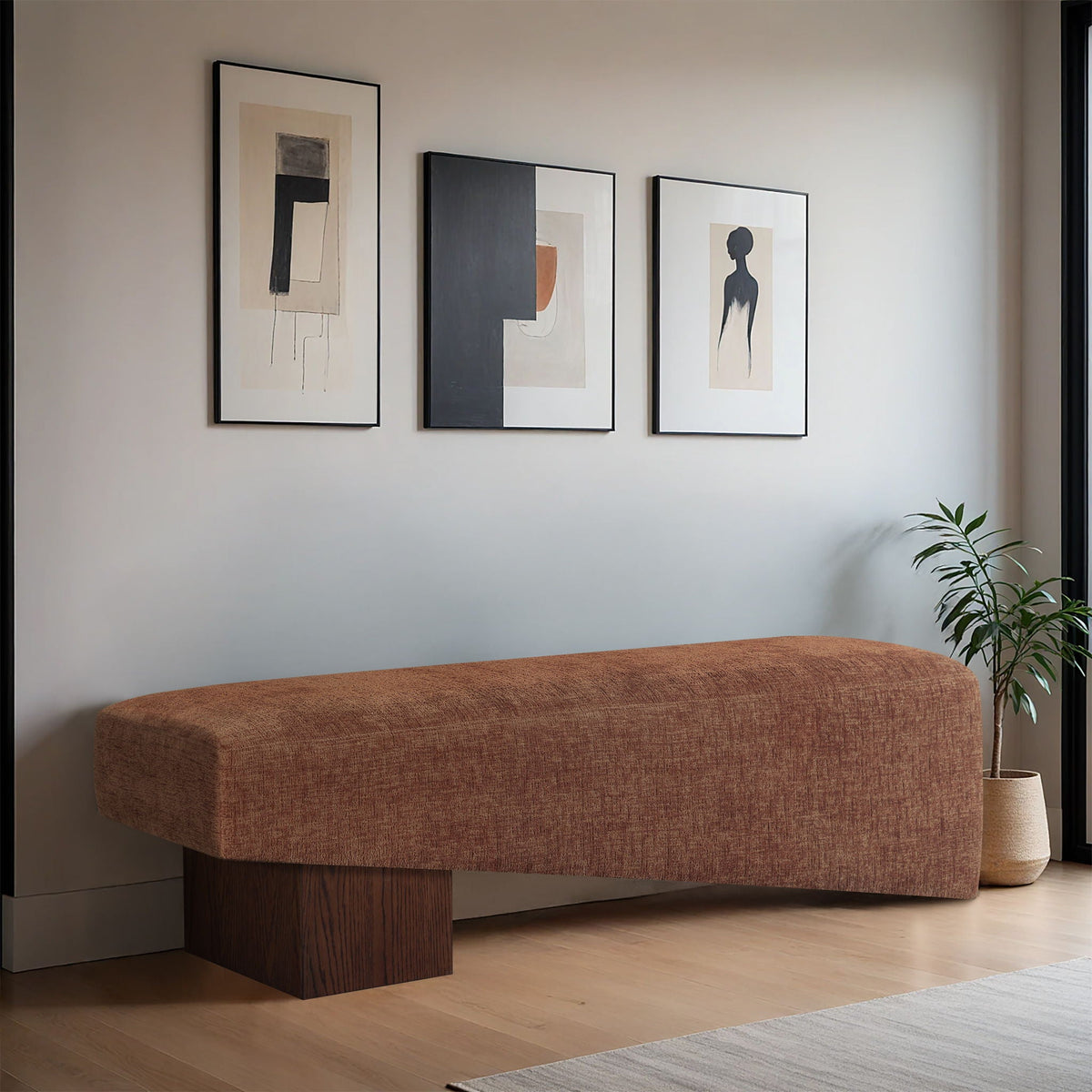 Alora - Bench with Dark Brown Base