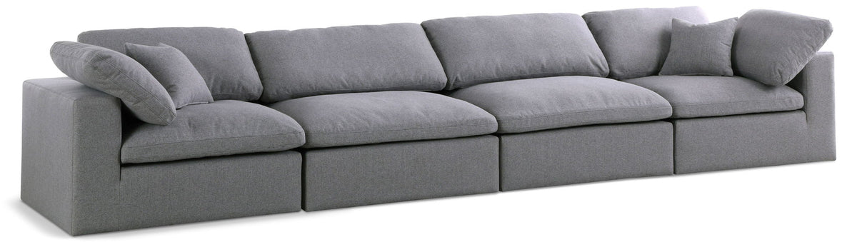 Serene Linen Modular Sectional — 4-Piece Sofa — Grey