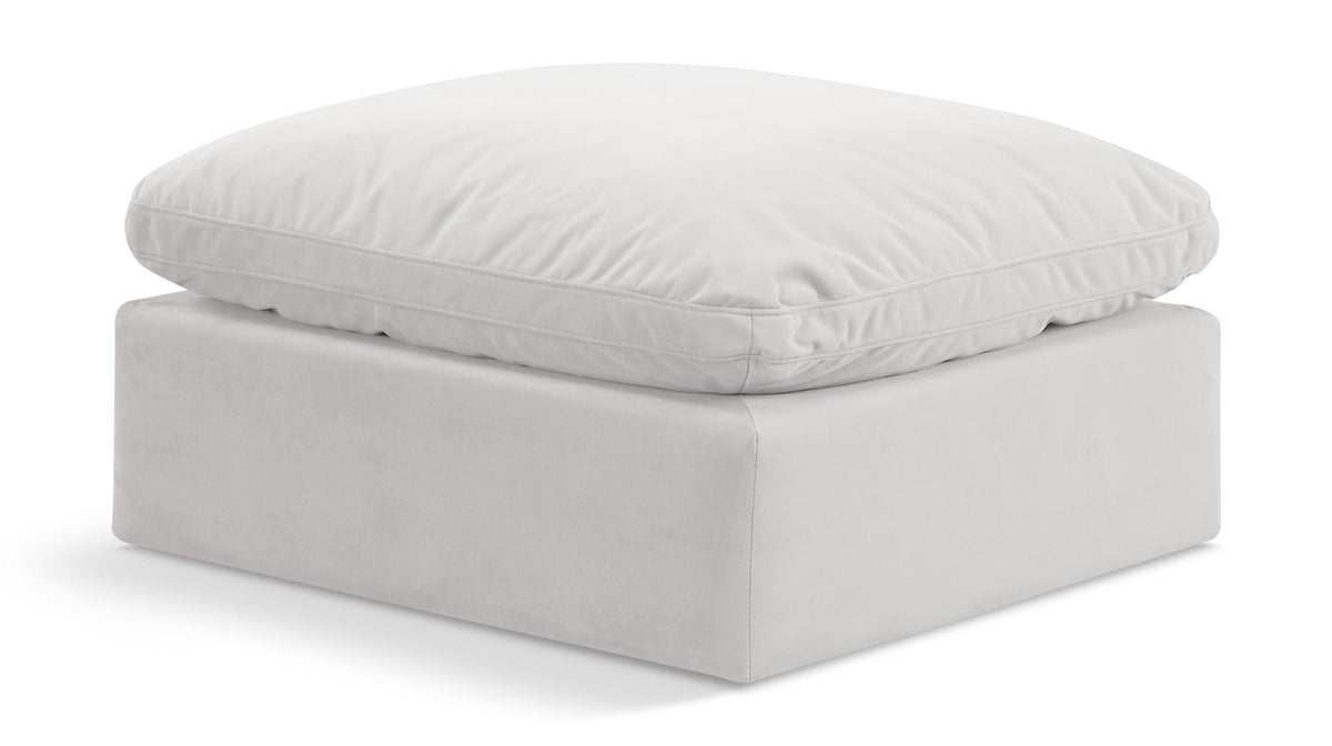 Indulge Velvet Modular Sectional — Ottoman — Cream