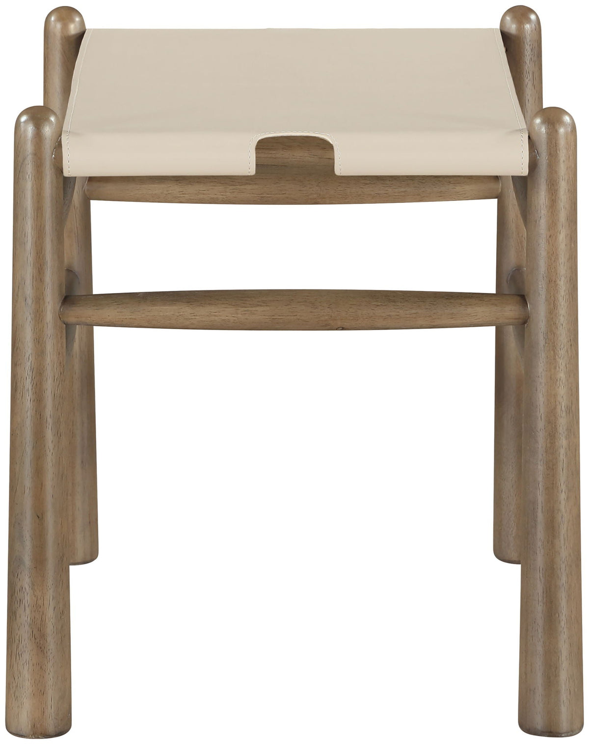 Santos - Faux Leather Upholstered Bench with Walnut Frame