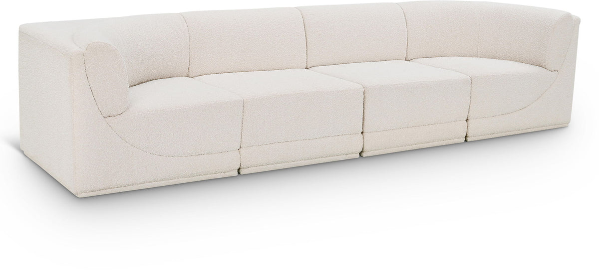 Ollie Boucle Modular Sectional — 4-Piece Sofa — Cream