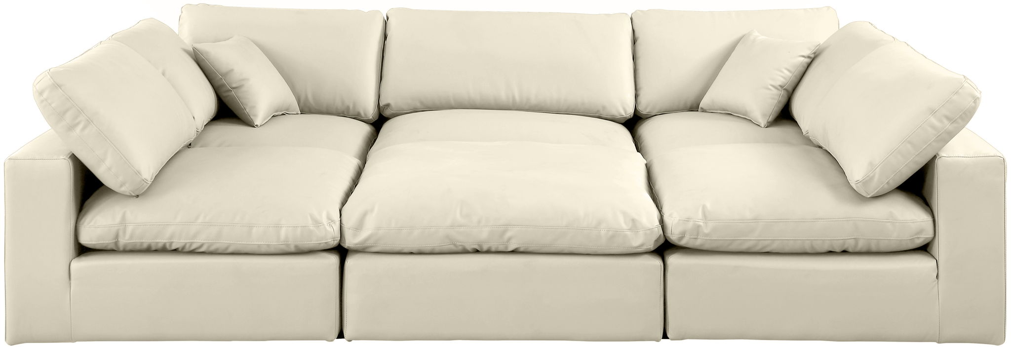 Comfy - 6 Piece Faux Leather Sectional