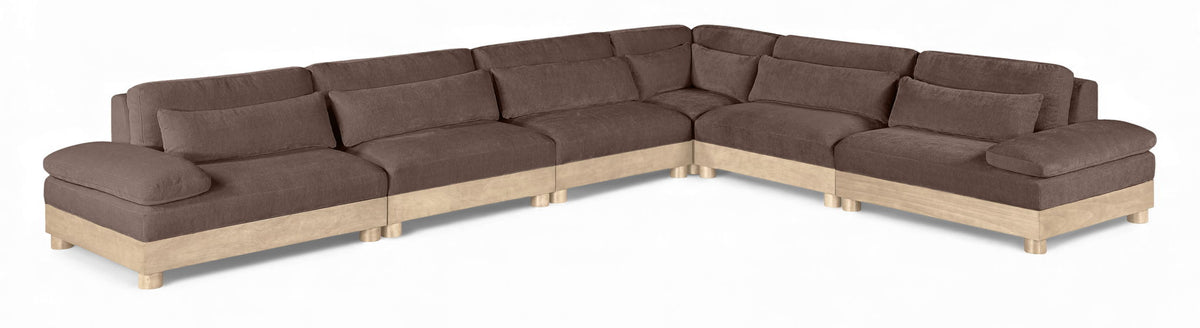 Turin Chenille Modular Sectional — 6-Piece Sectional (167.75" Wide) — Brown