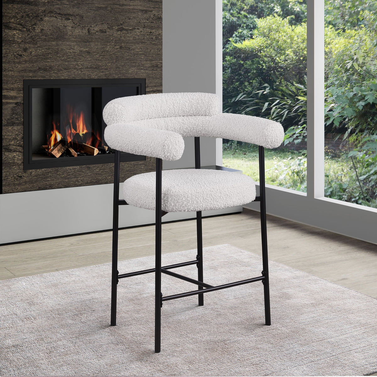 Blake - Counter Stool (Set of 2) with Black Base