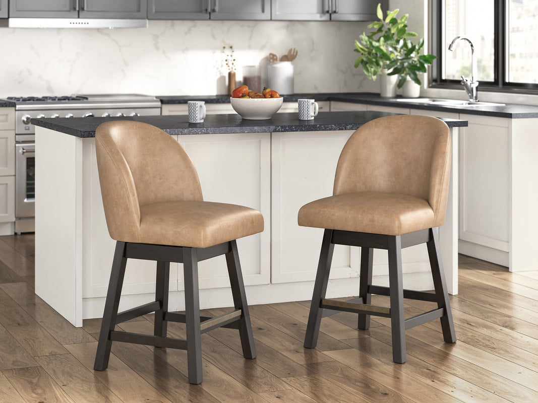 D618-324 24" Swivel Barstool Set — Self-Return Swivel Seat