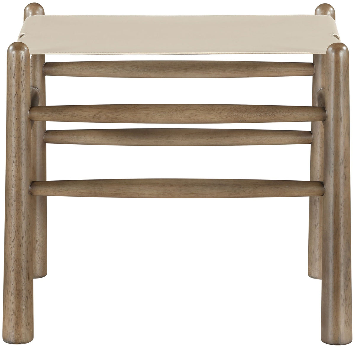 Santos - Faux Leather Upholstered Bench with Walnut Frame