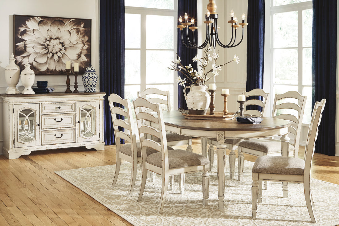 D743 7pc Dining Set — Oval Table with 24" Leaf