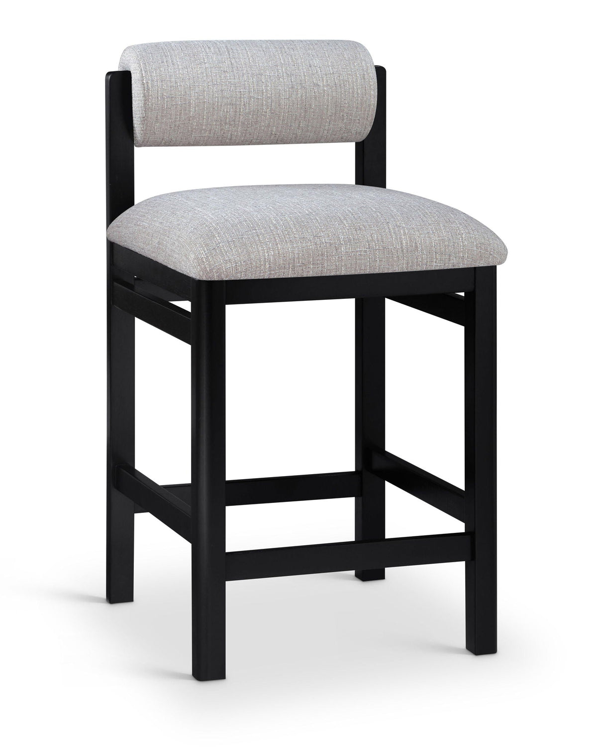 Roundhill - Fabric Counter Stool with Black Frame