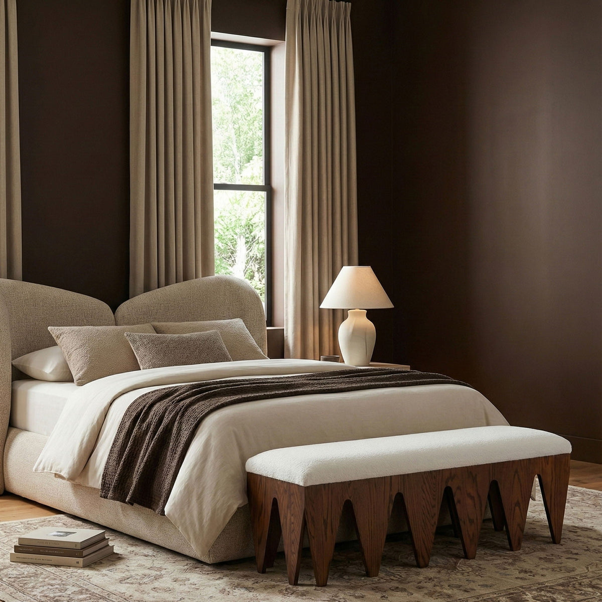 Altair - Bench with Dark Brown Base