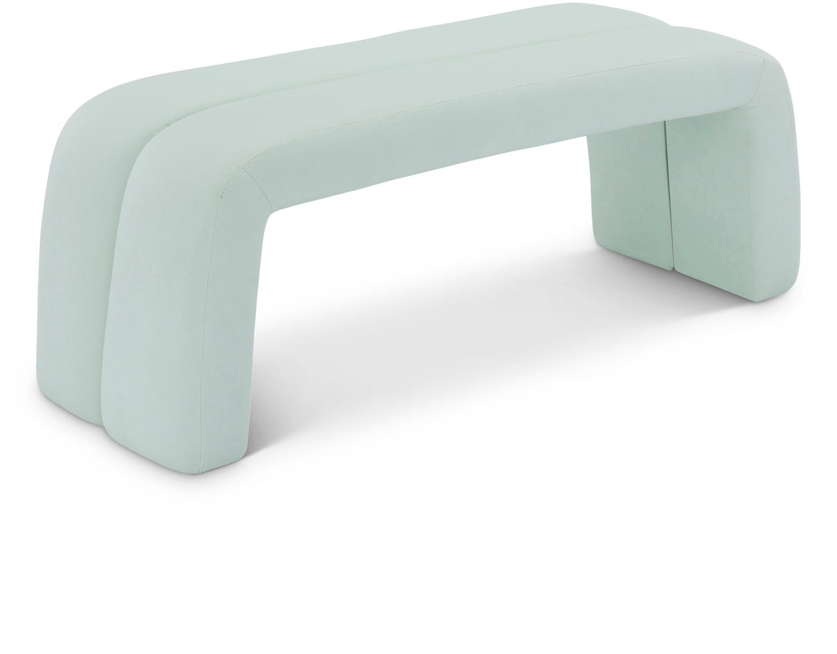 Arc Channel-Tufted Bench — Mint, White or Cream