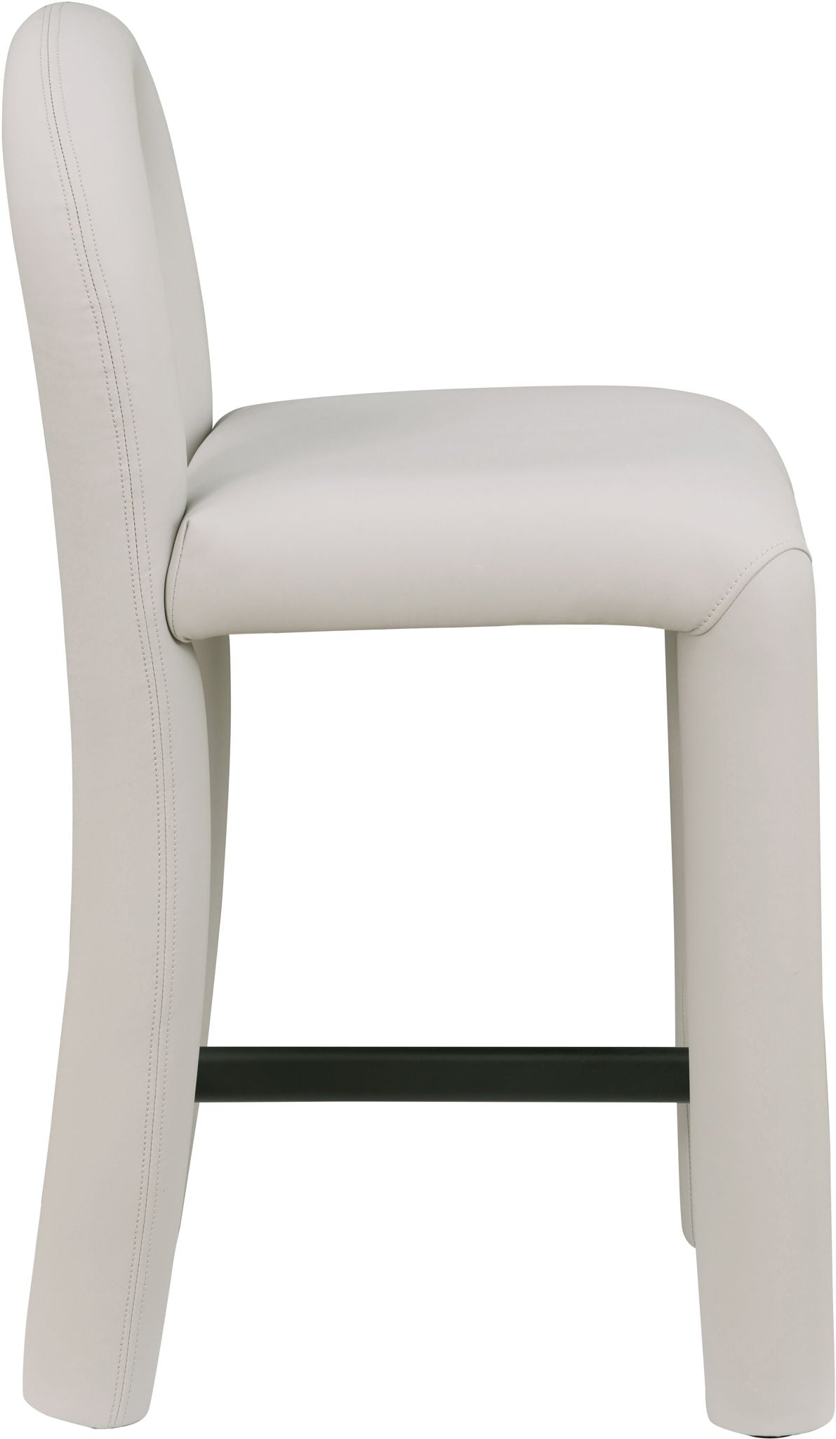 Amari - Vegan Leather and Boucle Fabric Stool - Stool