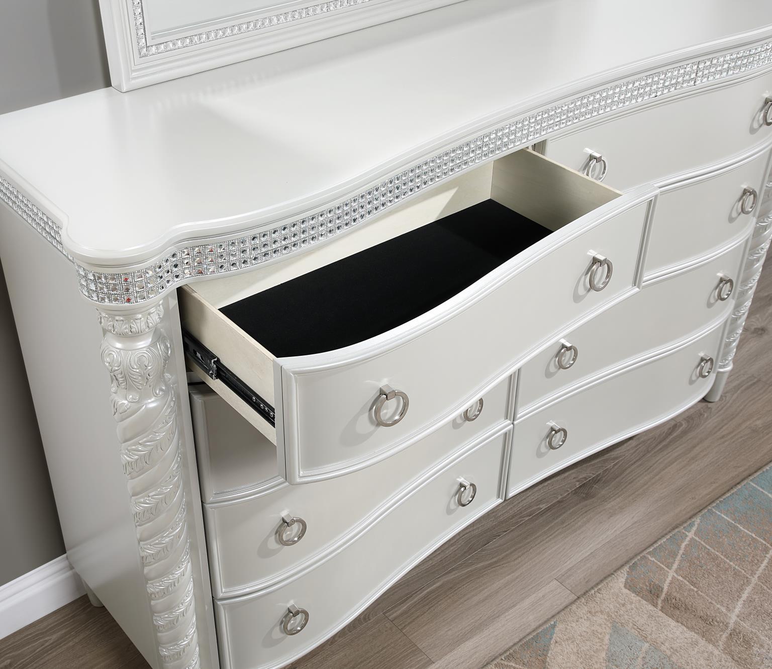 B033 White Dresser — 64" Wide