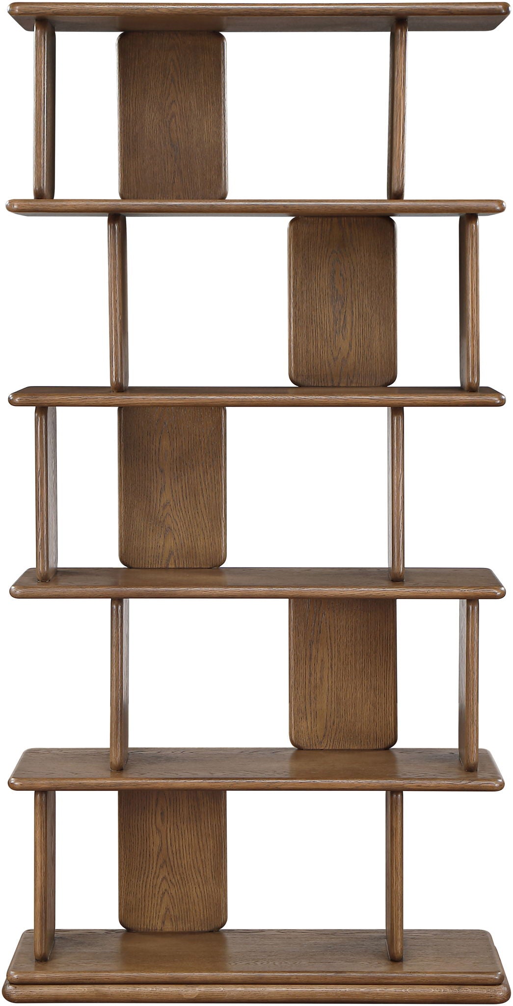 Nexa Oak Veneer Open-Shelf Bookcase — Black or Natural