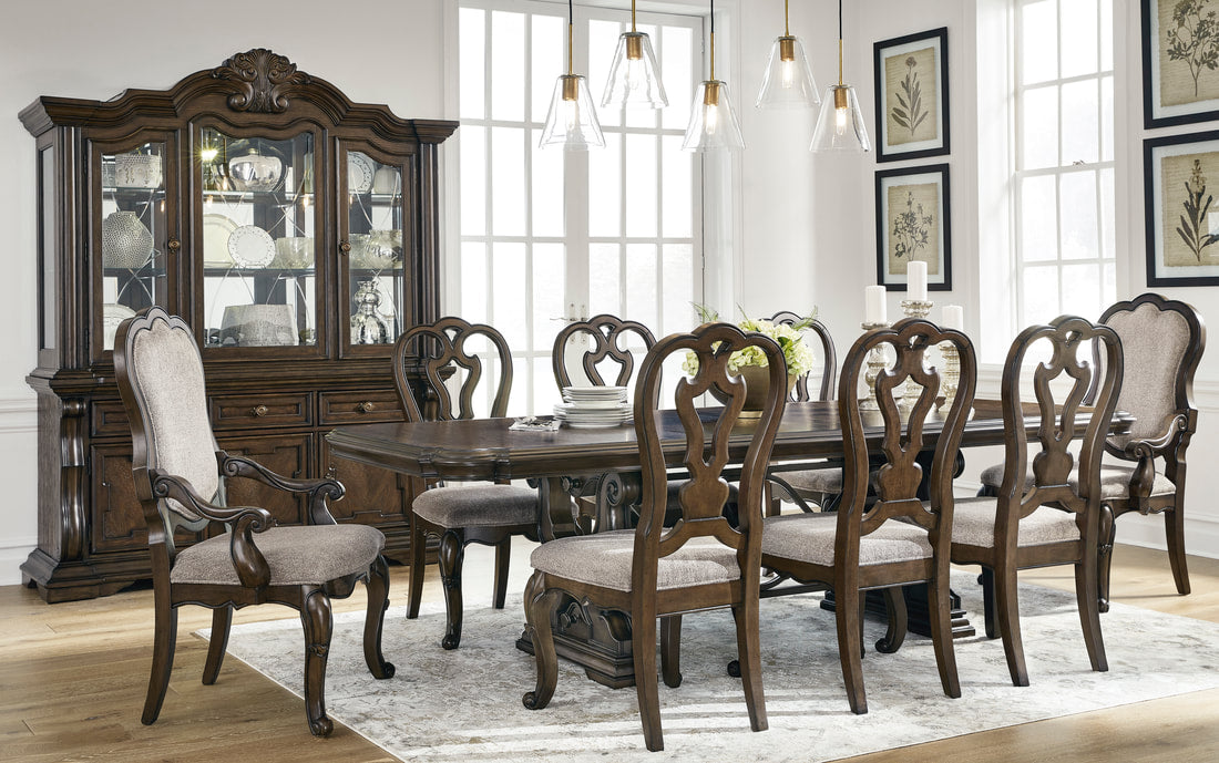 Ashley D947-55T Table & 6 Chairs — Extends to 108" with Two Leaves