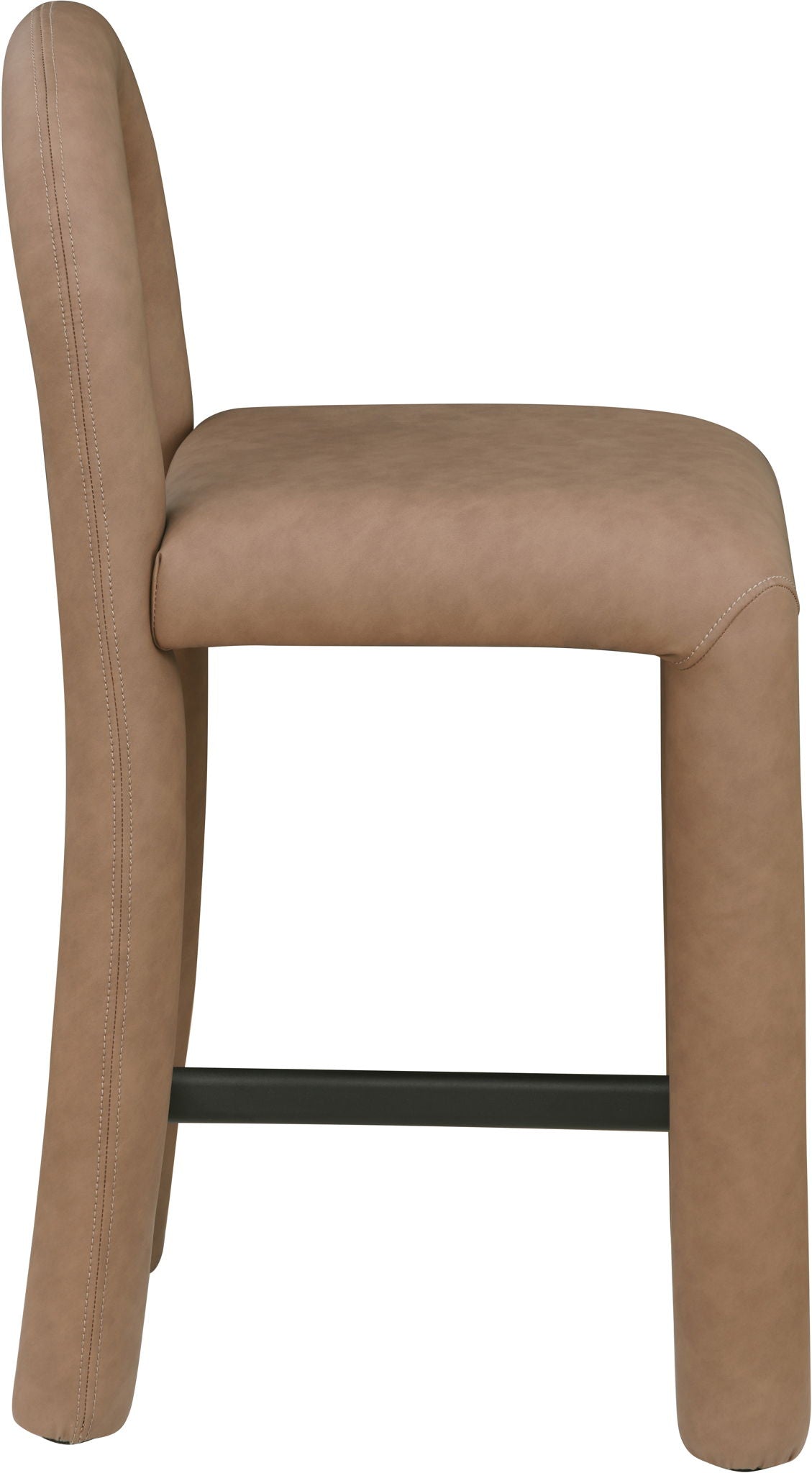 Amari - Vegan Leather and Boucle Fabric Stool - Stool