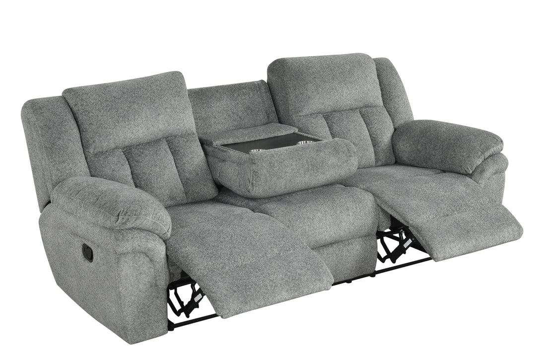 Dallas Gray 3PC Reclining Set — Drop-Down Table & Cup Holders