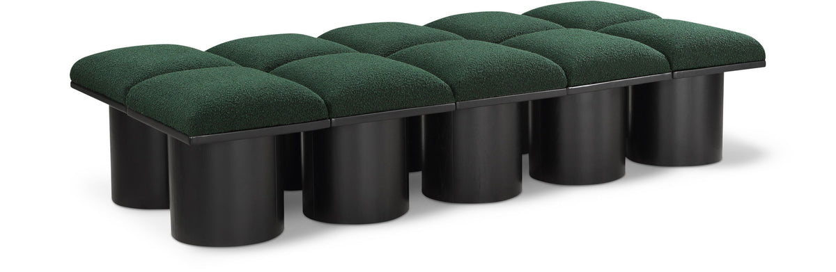 Pavilion Modular Bench 10-Piece Bench, 77.5"W x 36"D — Green / Black Base