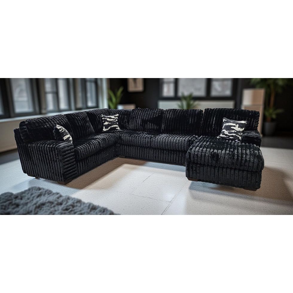 Austin 3-Piece Sectional — Thick Stripe Fabric, 4 Colors
