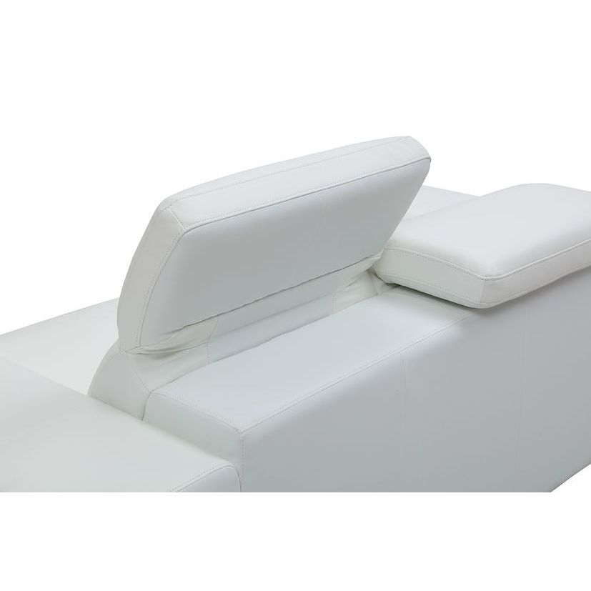 Adrian White Italian Leather Match Sofa Set