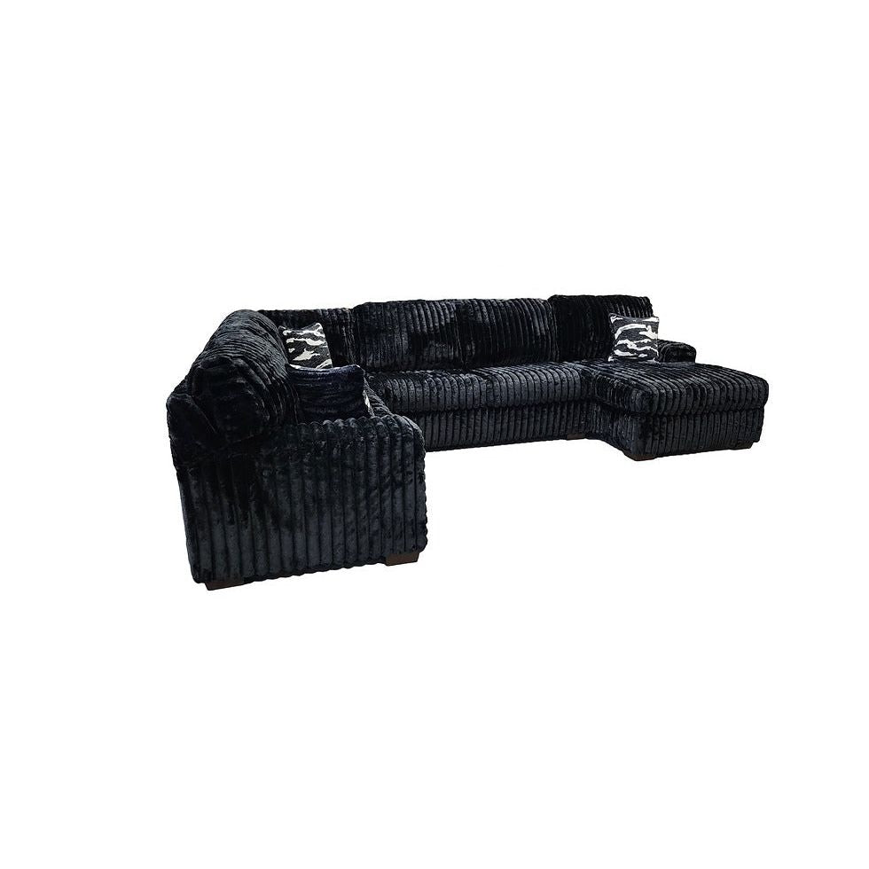 Austin 3-Piece Sectional — Thick Stripe Fabric, 4 Colors