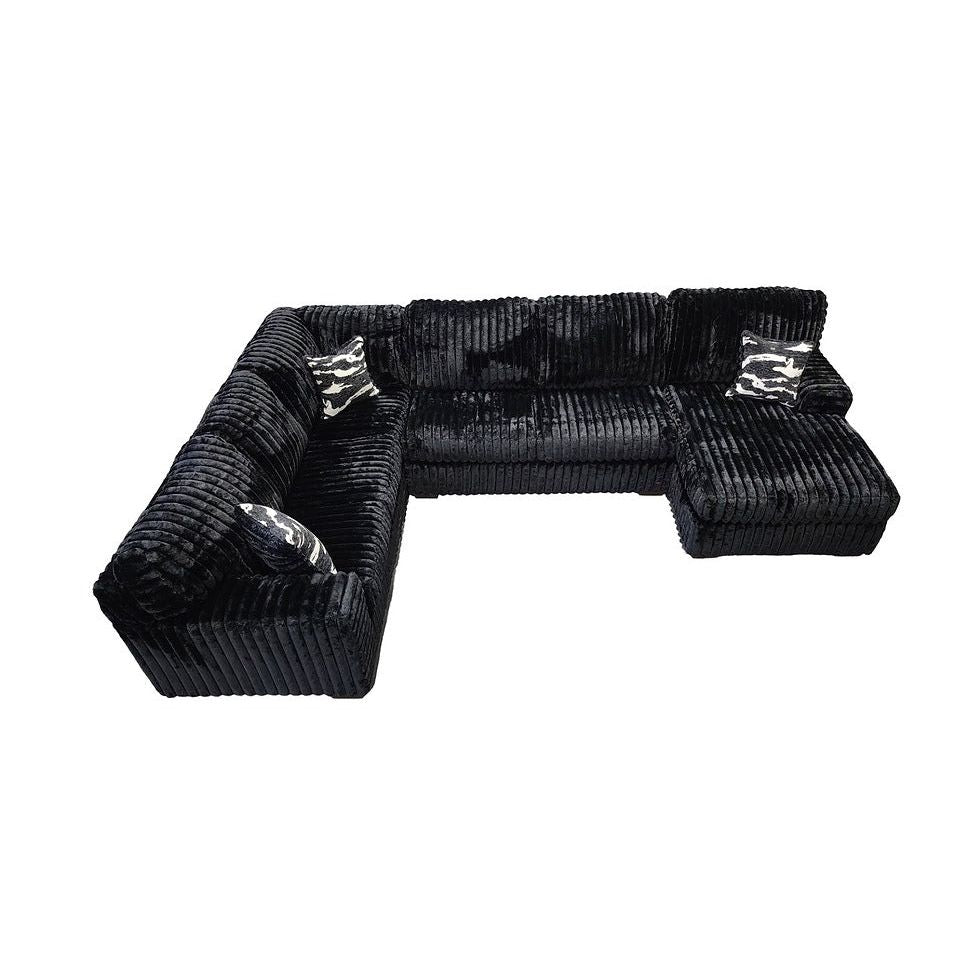 Austin 3-Piece Sectional — Thick Stripe Fabric, 4 Colors
