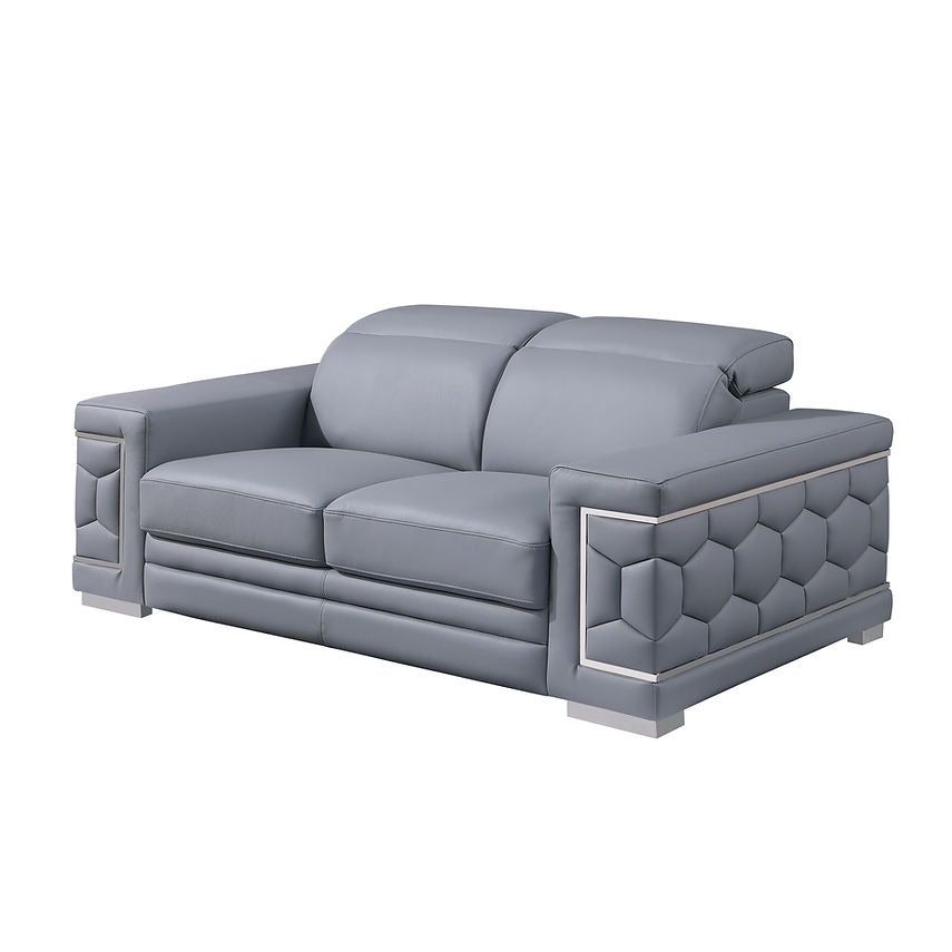 Favo Italian Leather Living Room Set, 3 Colors