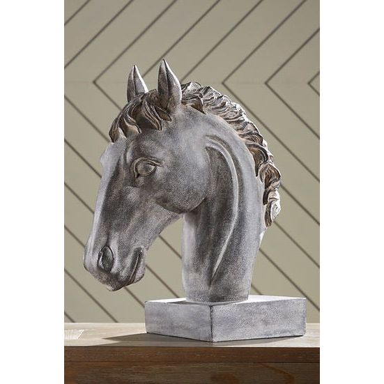 Carnlow Antique Black Horse Head Sculpture
