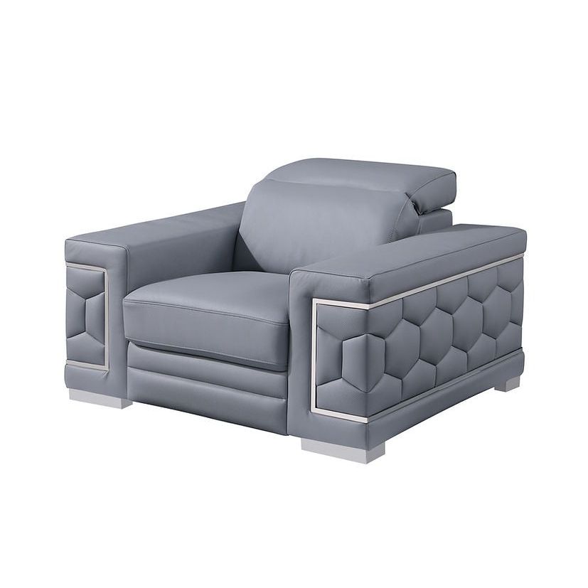 Favo Italian Leather Living Room Set, 3 Colors