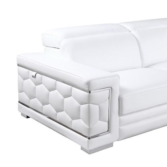 Favo Italian Leather Living Room Set, 3 Colors