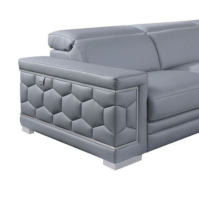 Favo Italian Leather Living Room Set, 3 Colors