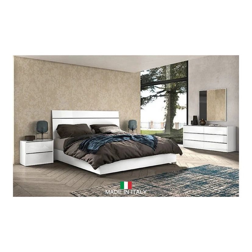 Luna White Bedroom Set — Italian Made with Soft-Close Drawers