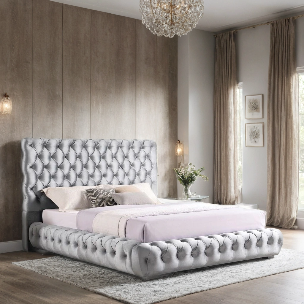 Dream Tufted Platform Bed — Queen or King, Beige, Gray or Black