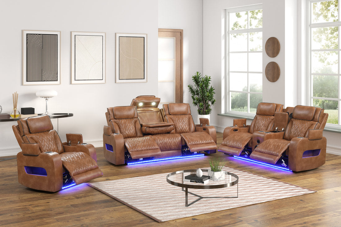 Dubai 3PC Power Reclining Set — Drop-Down Table & Wireless Charging