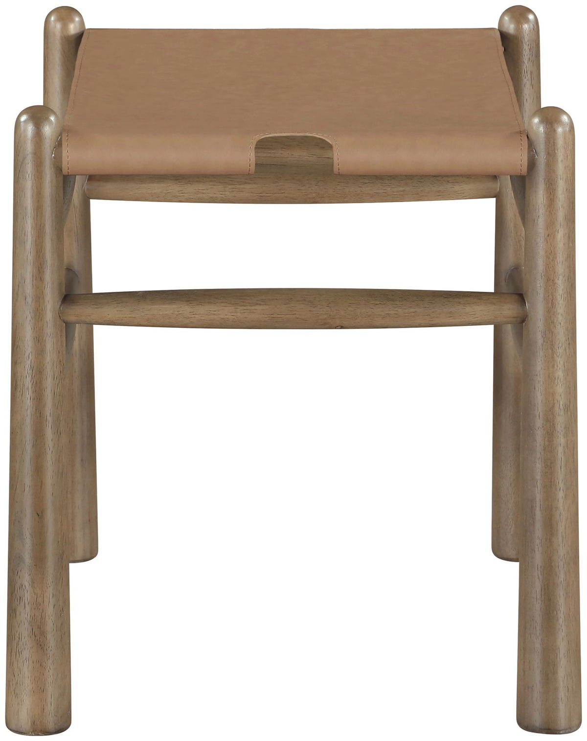 Santos - Faux Leather Upholstered Bench with Walnut Frame