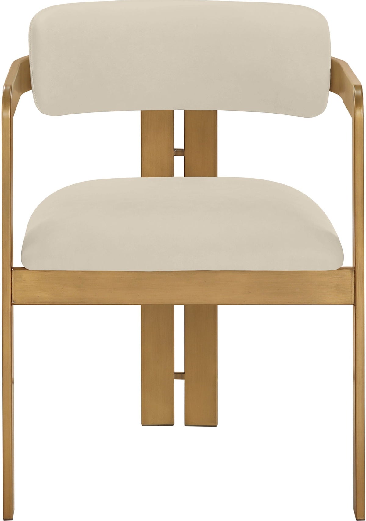 Aurum Vegan Leather Dining Chair (Set of 2) with Brushed Brass