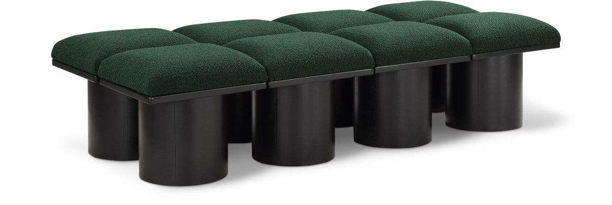 Pavilion Modular Bench 8-Piece Bench, 72"W x 31"D — Green / Black Base