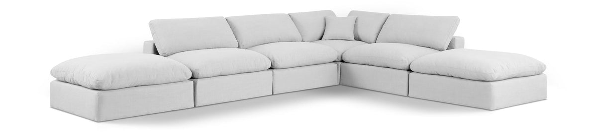 Comfy Linen Modular Sectional — 6-Piece Sectional — White