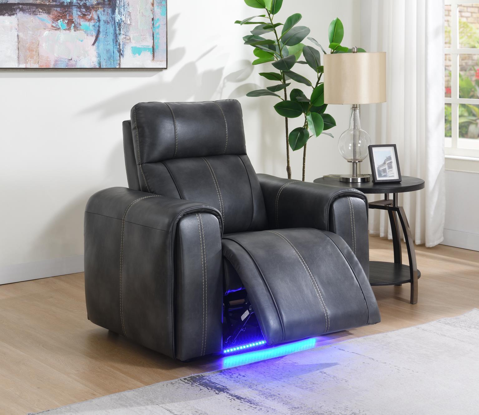 U66 Charcoal Gray Power Reclining Chair — 44 in. wide