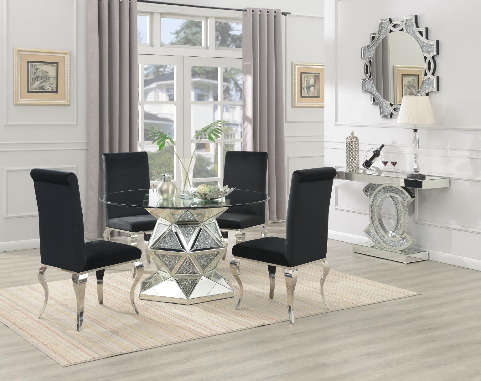 G-102 Pearl Silver Glamour Dining Table — 52-Inch Wide
