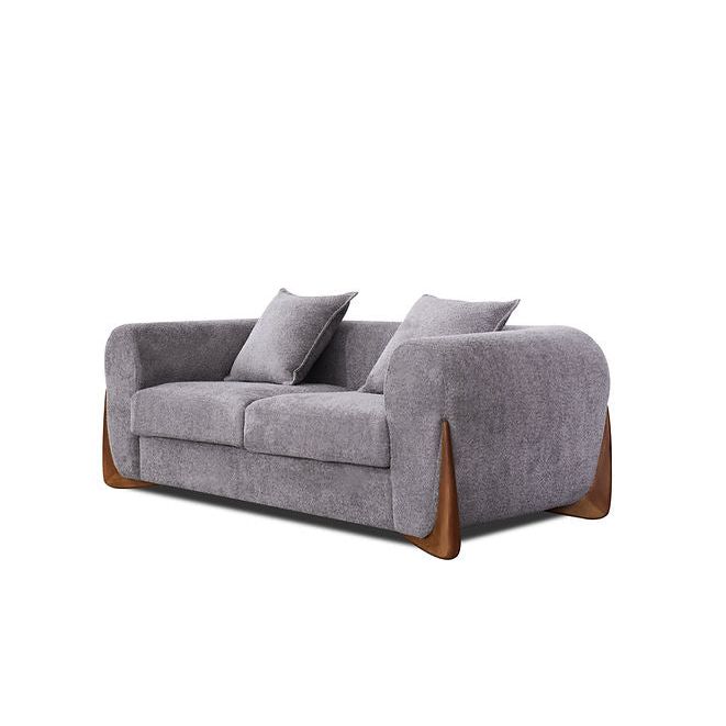 Stylus Pewter Fabric Sofa & Loveseat Set