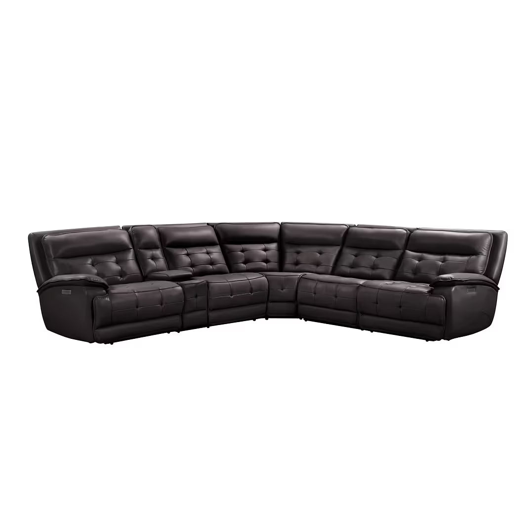 Starlight Brown 6-Piece Reclining Sectional — Power Headrests