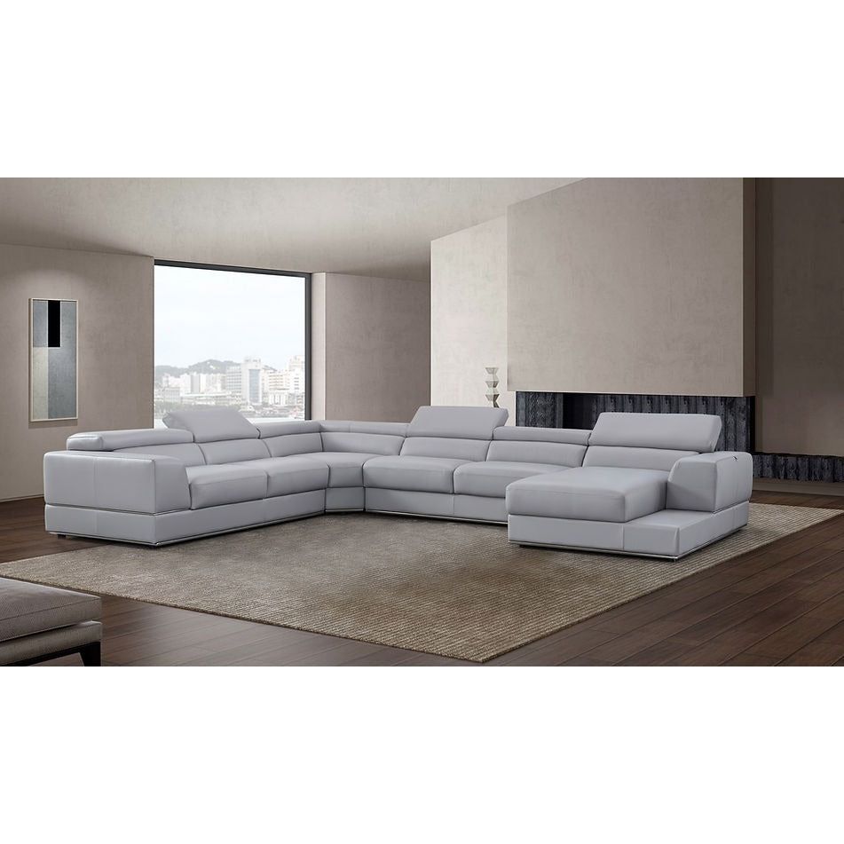 Pella Italian Leather 4-Piece Sectional — Right-Facing Chaise