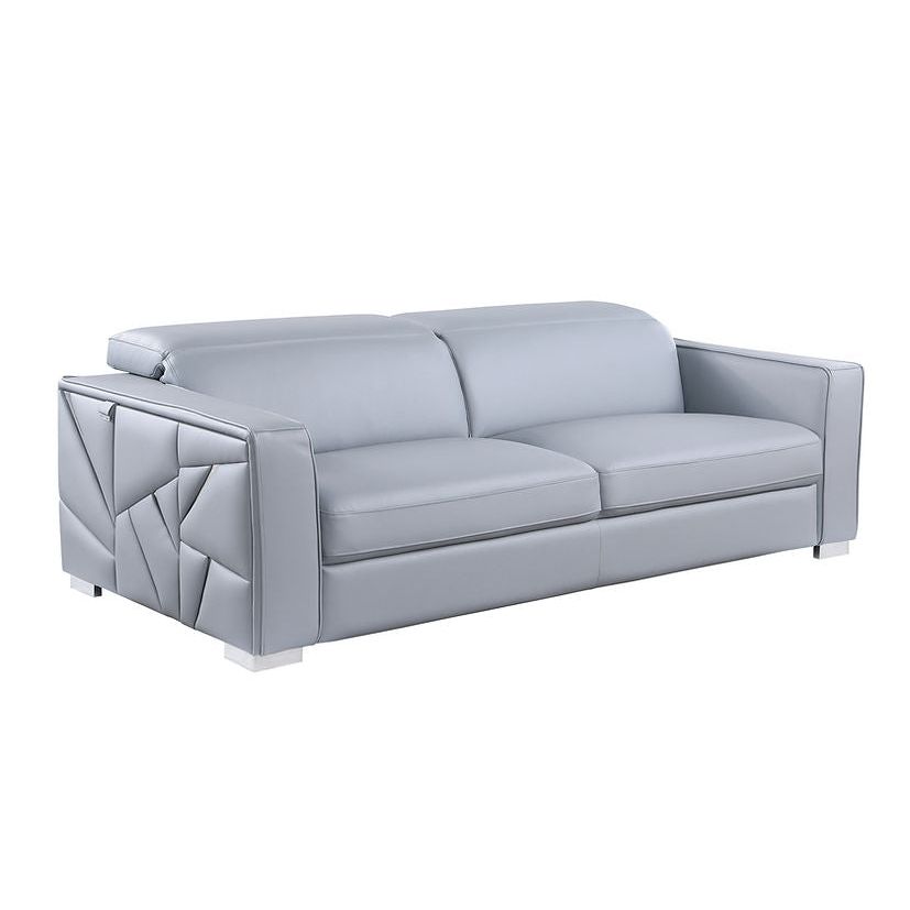 Astra Light Blue Italian Leather Living Room Set
