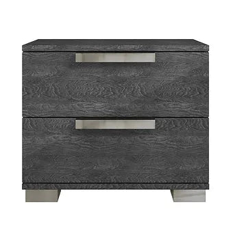 Sarah Geo Ice Grey High-Gloss Bedroom Set — Made in Italy